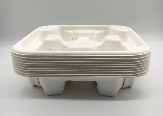 Degradable Leakproof 4 Hole 215x215x47.3mm Paper Cup Holders