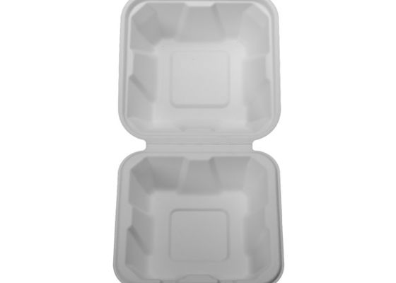 6×6×3 Inch Microwave Biodegradable Disposable Food Containers