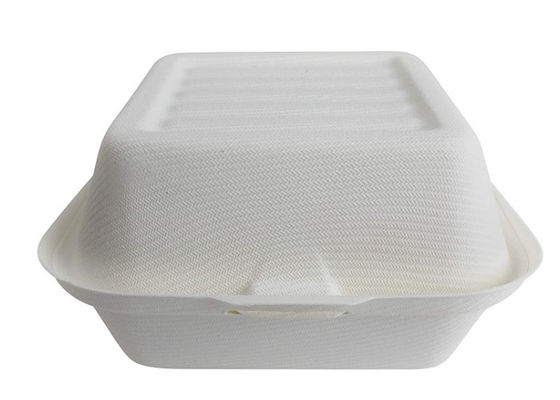 Bagasse Burger 6 Inch Biodegradable Takeout Containers