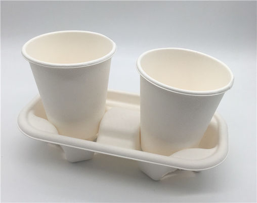 Sugarcane 218x110x47mm 2 Compartment Drink Carrier Tray