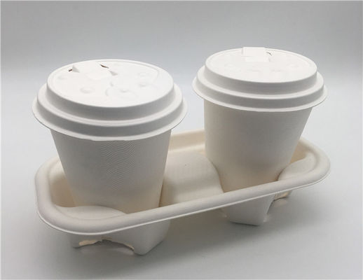 Sugarcane 218x110x47mm 2 Compartment Drink Carrier Tray
