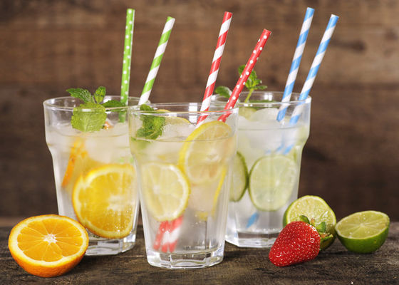 Striped Beverage 6mm Dia Earth Friendly Paper Straws