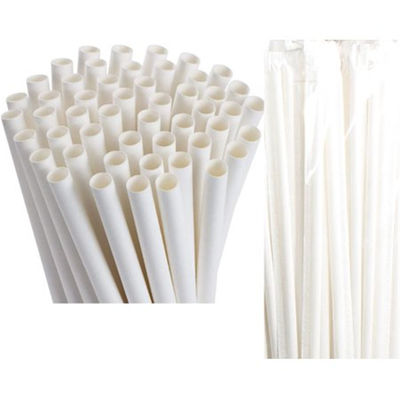 Disposable 197mm Earth Friendly Paper Straws 12mm Dia