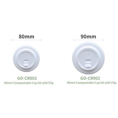 100%  Compostable Biodegradable Disposable Sugarcane Bagasse 80mm 90mm Water Strawless Bubble Single Layer Paper Cup Lid