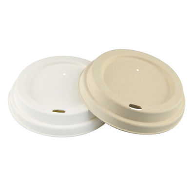 Eco Friendly Biodegradable Compostable Cups Cover Sugarcane Bagasse 90 mm Round Cup Eith Lid For Smoothie And Coffee