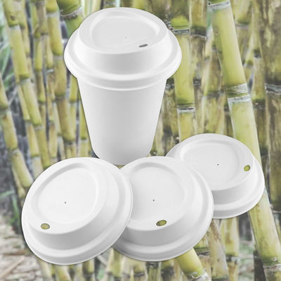Biodegradable Raw Recyclable Cup Cover Natural Bagasse Sugarcane Pulp Flat Dessert Compostable Lid For Paper Cup Lid Mak