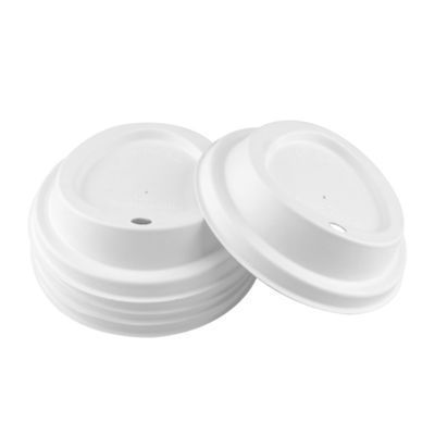 Biodegradable Raw Recyclable Cup Cover Natural Bagasse Sugarcane Pulp Flat Dessert Compostable Lid For Paper Cup Lid Mak