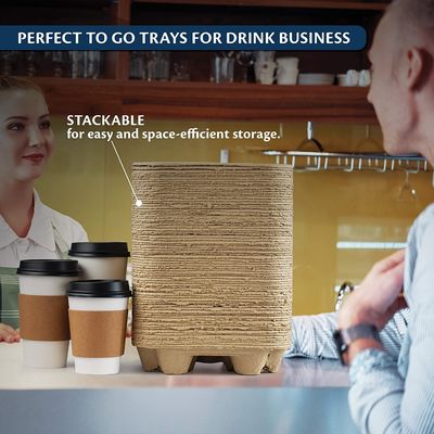 2 4 trays Disposable No Spill Paper Cup Holder Tray