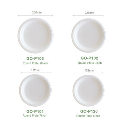 9 Inches White 100% Compostable Biodegradable Food Plate, For Food And Vegetables