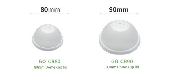 Eco Friendly 100% Compostable Biodegradable White 80mm Bagasse Cup Lids Non Leak Cover For Dessert And Cola