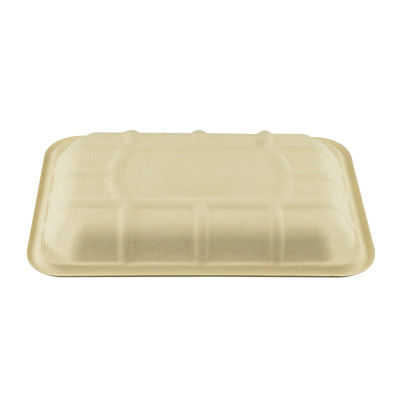 100% Biodegradable Disposable Sugarcane Bagasse Compostable Pulp Food Tray 8*6inch