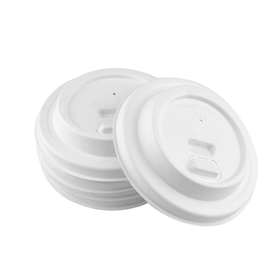 Sugarcane Bagasse Pulp Eco Cup Lids 100% Natural Plant Fiber Lids 90mm