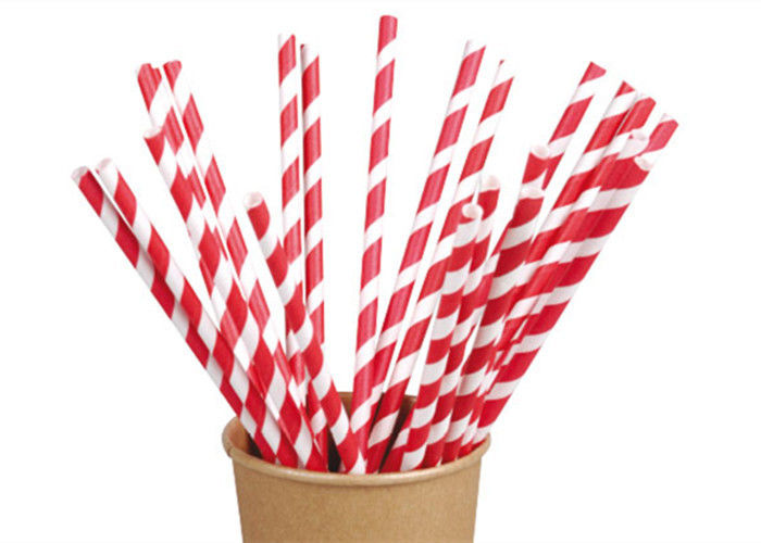 Striped Beverage 6mm Dia Earth Friendly Paper Straws