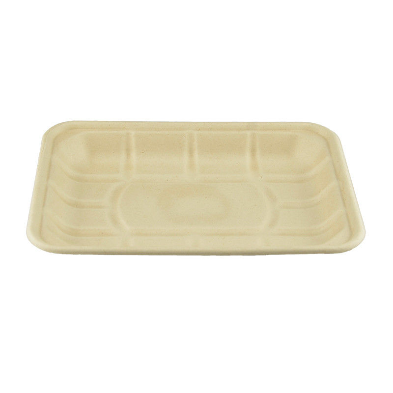 100% Biodegradable Disposable Sugarcane Bagasse Compostable Pulp Food Tray 8*6inch